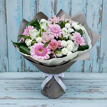 Букет цветов из:  Герберы, Альстромерии и Хризантемы в Кромы