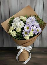 Букет цветов из:  Хризантемы и Розы в Кромы
