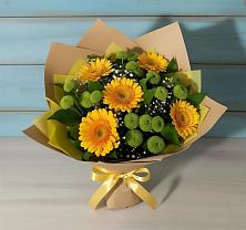 Букет цветов из:  Герберы и Хризантемы в Кромы