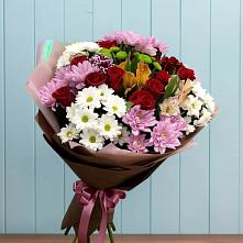 Букет цветов из:  Розы, Хризантемы и Альстромерии #REPLACE_PRED# Кромы
