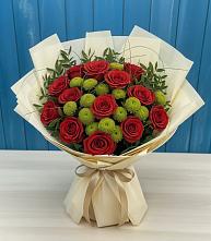 Букет цветов из:  Розы и Хризантемы в Кромы